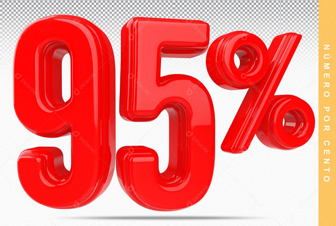 Número 95% Vermelho Elemento Para Composição PSD