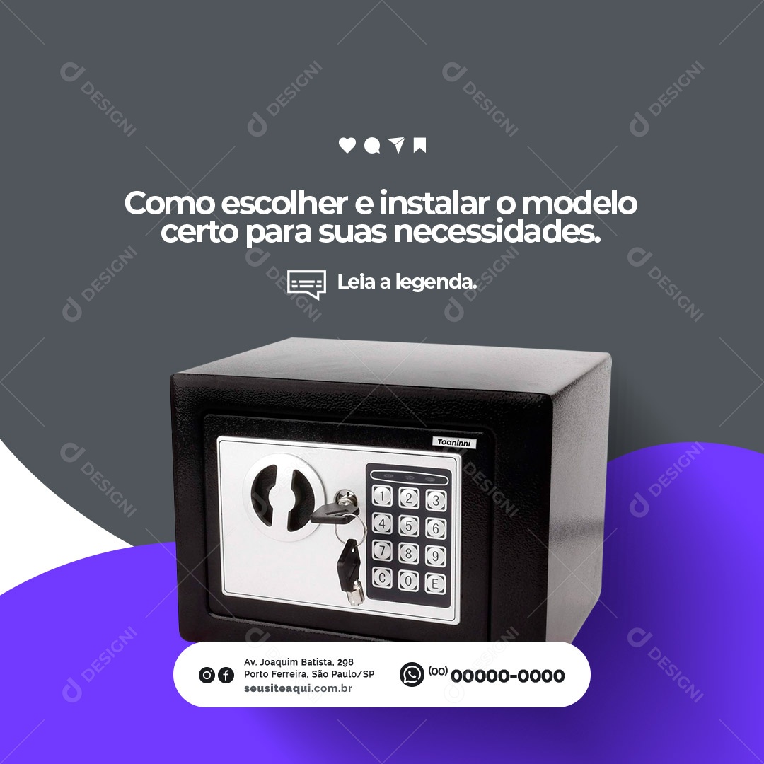 Como Escolher e Instalar o Modelo Certo Para Suas Necessidades. Chaveiro Social Media PSD Editável