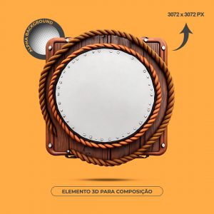 Elemento 3D Placa de Madeira Para Composição PSD