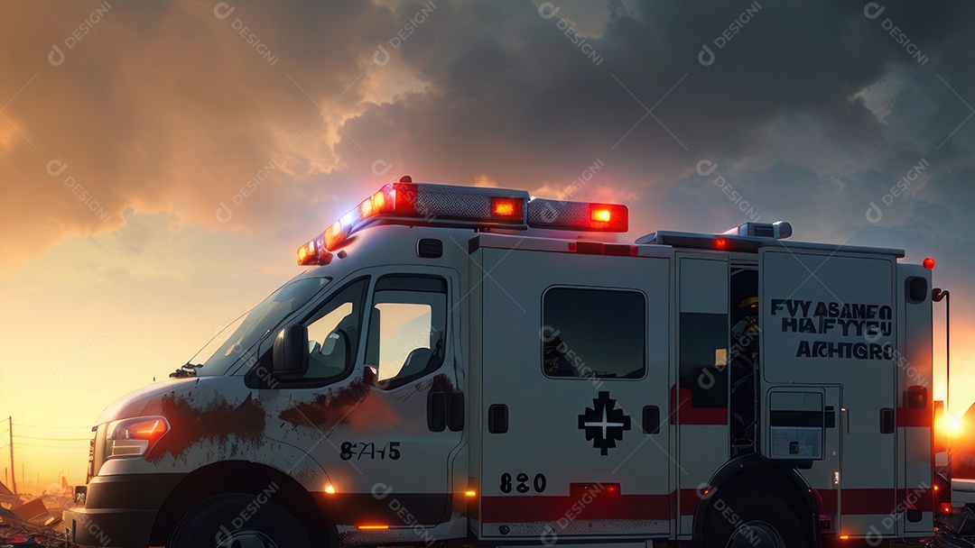 Imagem realista de bombeiro sobre vias publicas.