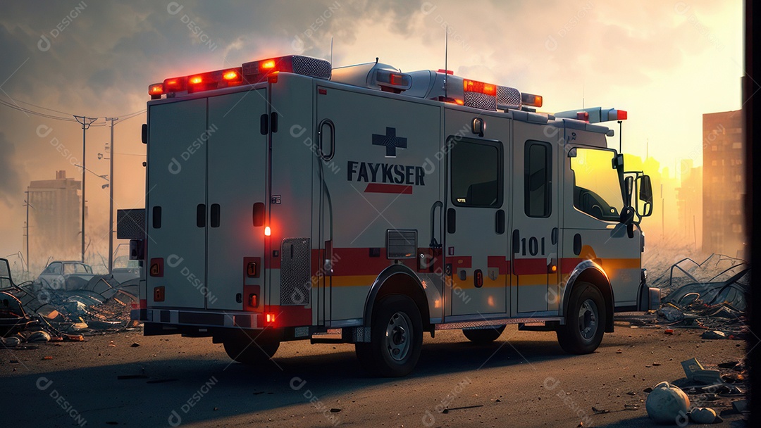 Imagem realista de bombeiro sobre vias publicas.