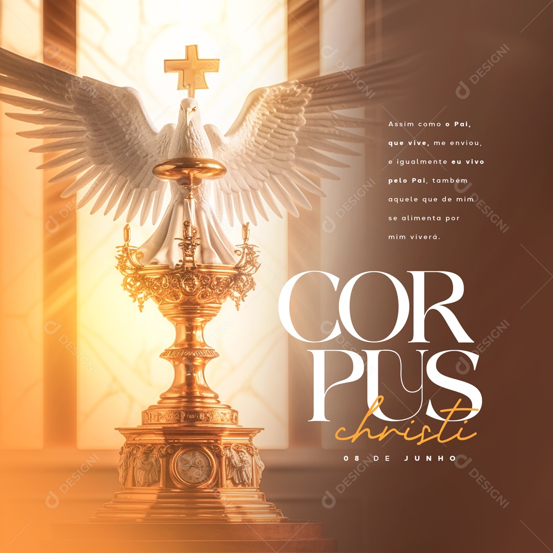Social Media Corpus Christi Eu Vivo Pelo Pai PSD Editável