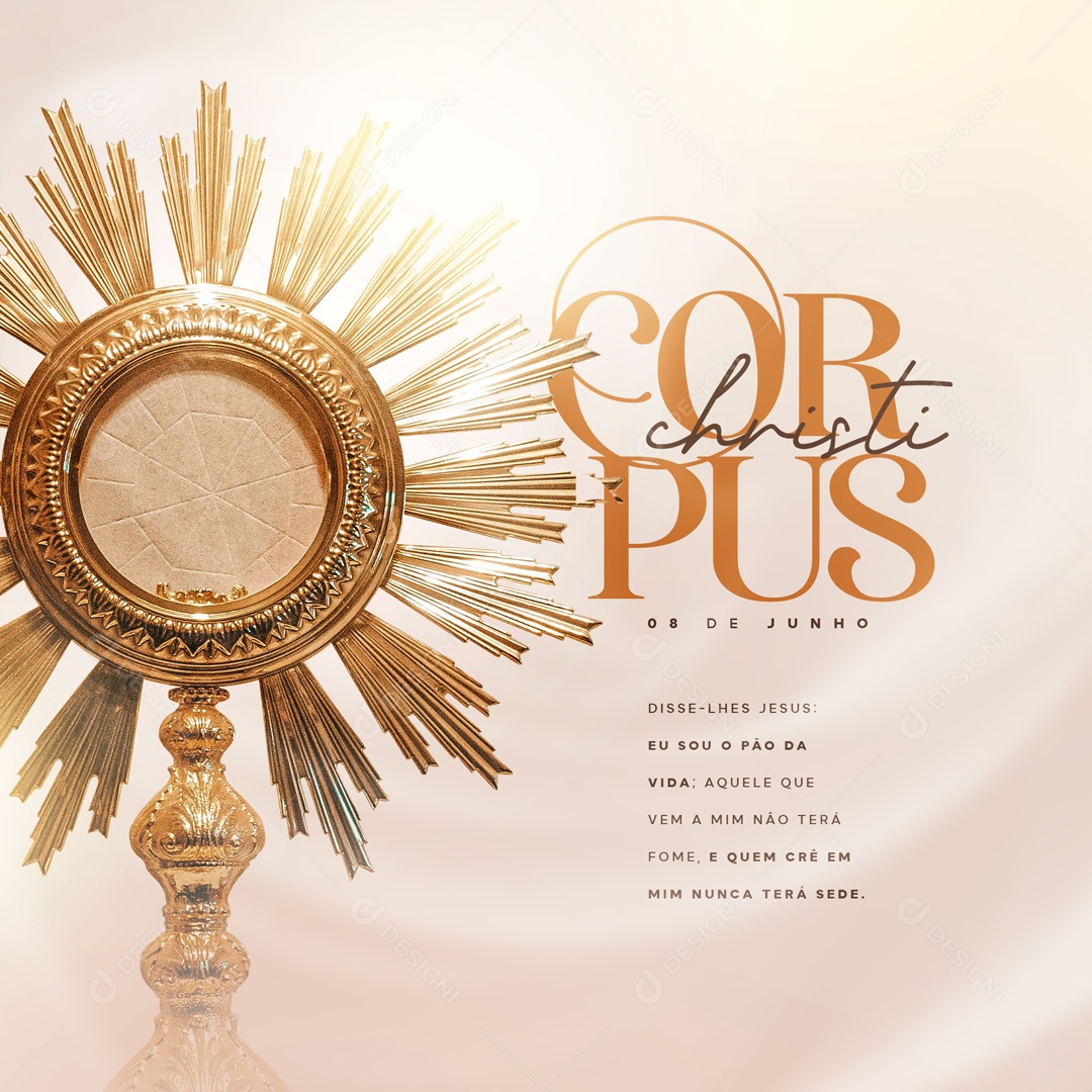 Corpus Christi Eu Sou O Pão Da Vida Social Media PSD Editável