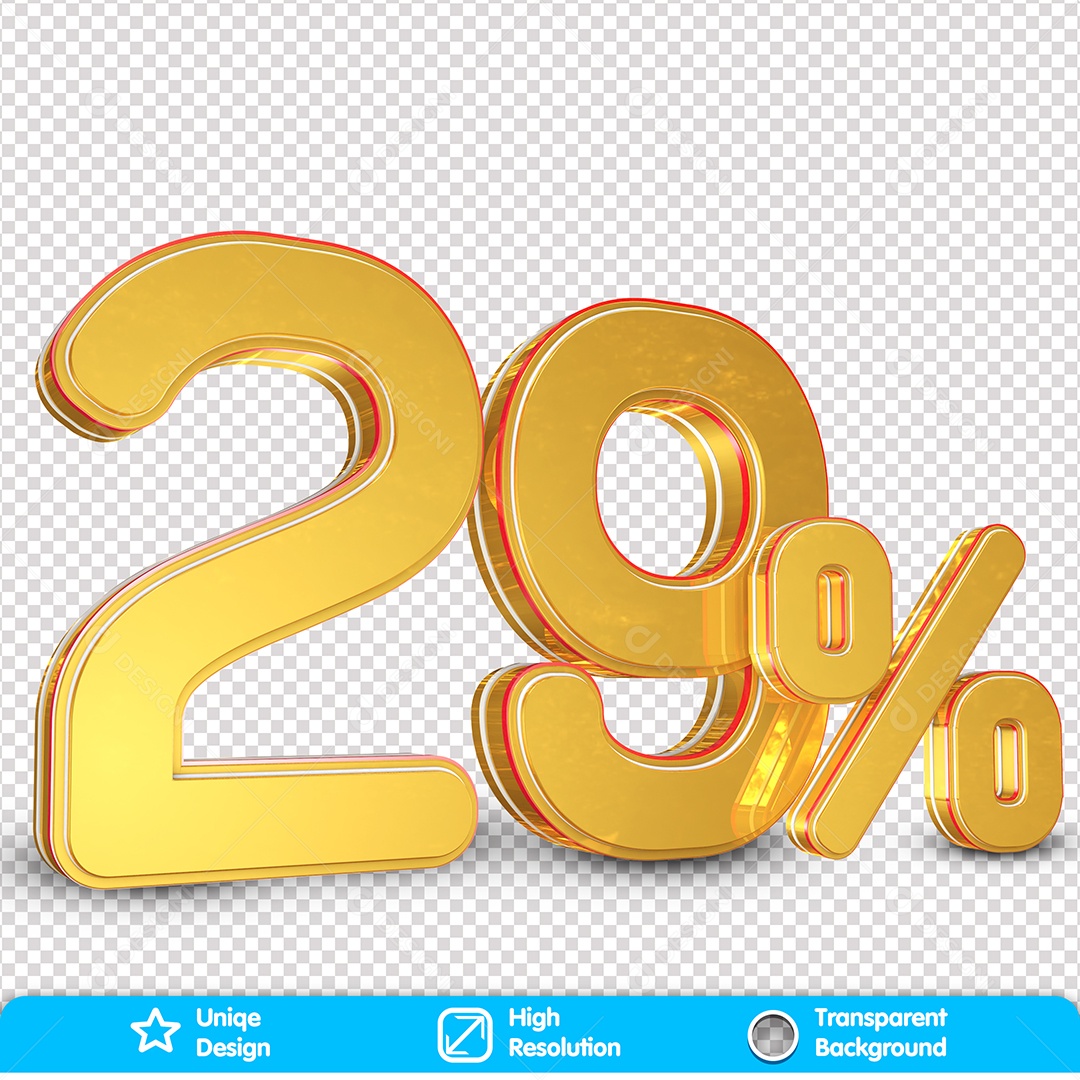 Número 29% OFF Elemento 3D Para Composição PSD