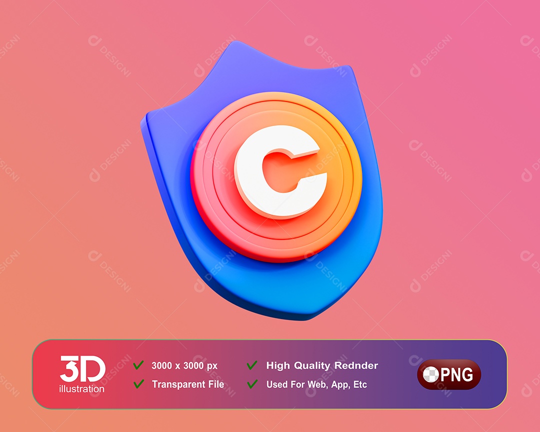 Copyright Elemento 3D Para Composição PSD