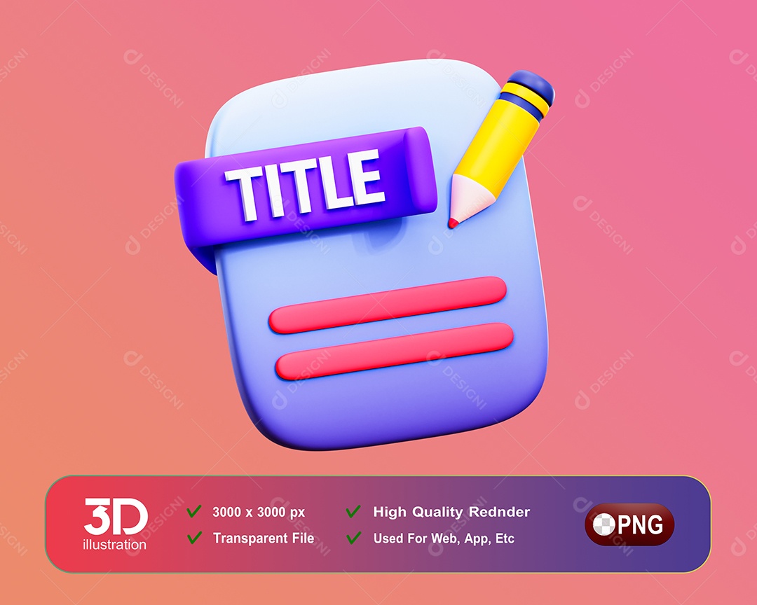 Texto Elemento 3D Para Composição PSD