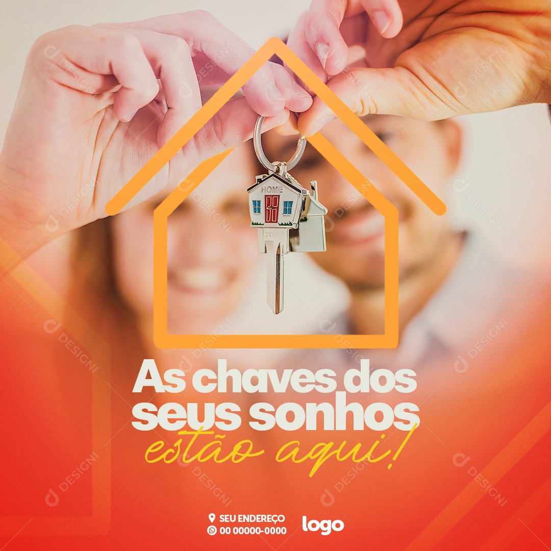 Social Media As Chaves Dos Seus Sonhos Imobiliária PSD Editável