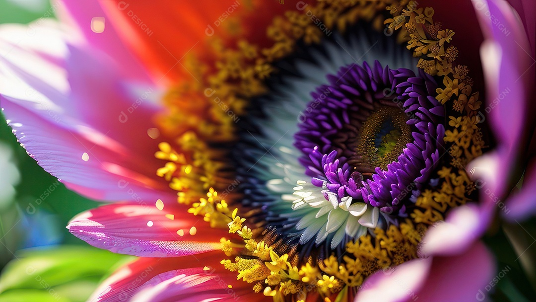 Imagem realista de linda flor sobre fundo isolado.