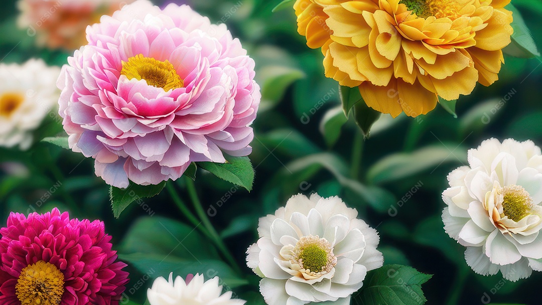 Imagem realista de linda flor sobre fundo isolado.