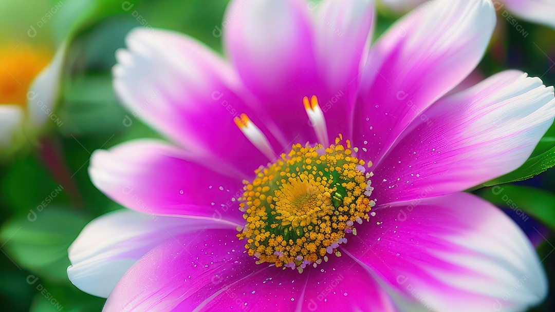 Imagem realista de linda flor sobre fundo isolado.