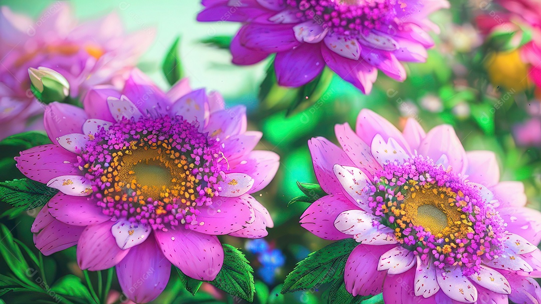 Imagem realista de linda flor sobre fundo isolado.