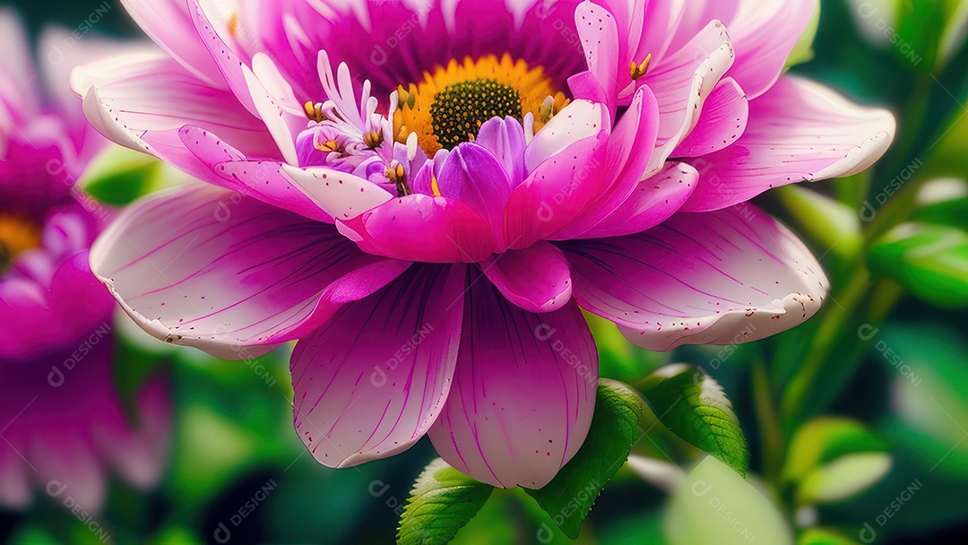 Imagem realista de linda flor sobre fundo isolado.