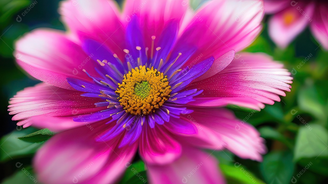 Imagem realista de linda flor sobre fundo isolado.