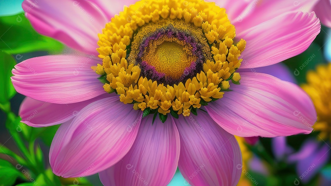 Imagem realista de linda flor sobre fundo isolado.