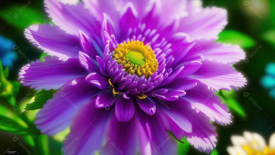 Imagem realista de linda flor sobre fundo isolado.