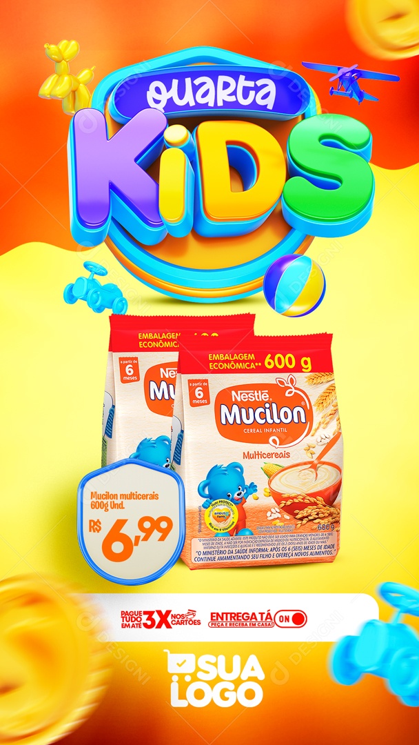 Social Media Story Quarta Kids Mucilon Dia Das Crianças PSD Editável