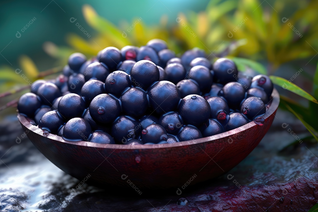 Sorvete de açaí muito suculento lindo e saboroso gerado IA