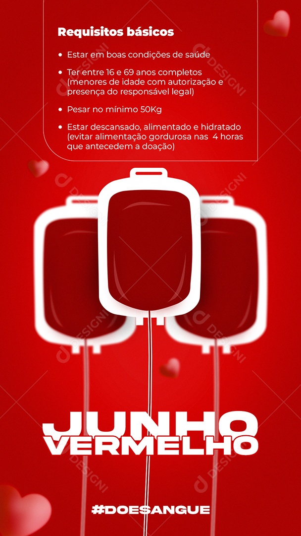 Social Media Story Junho Vermelho Doe Sangue PSD Editável