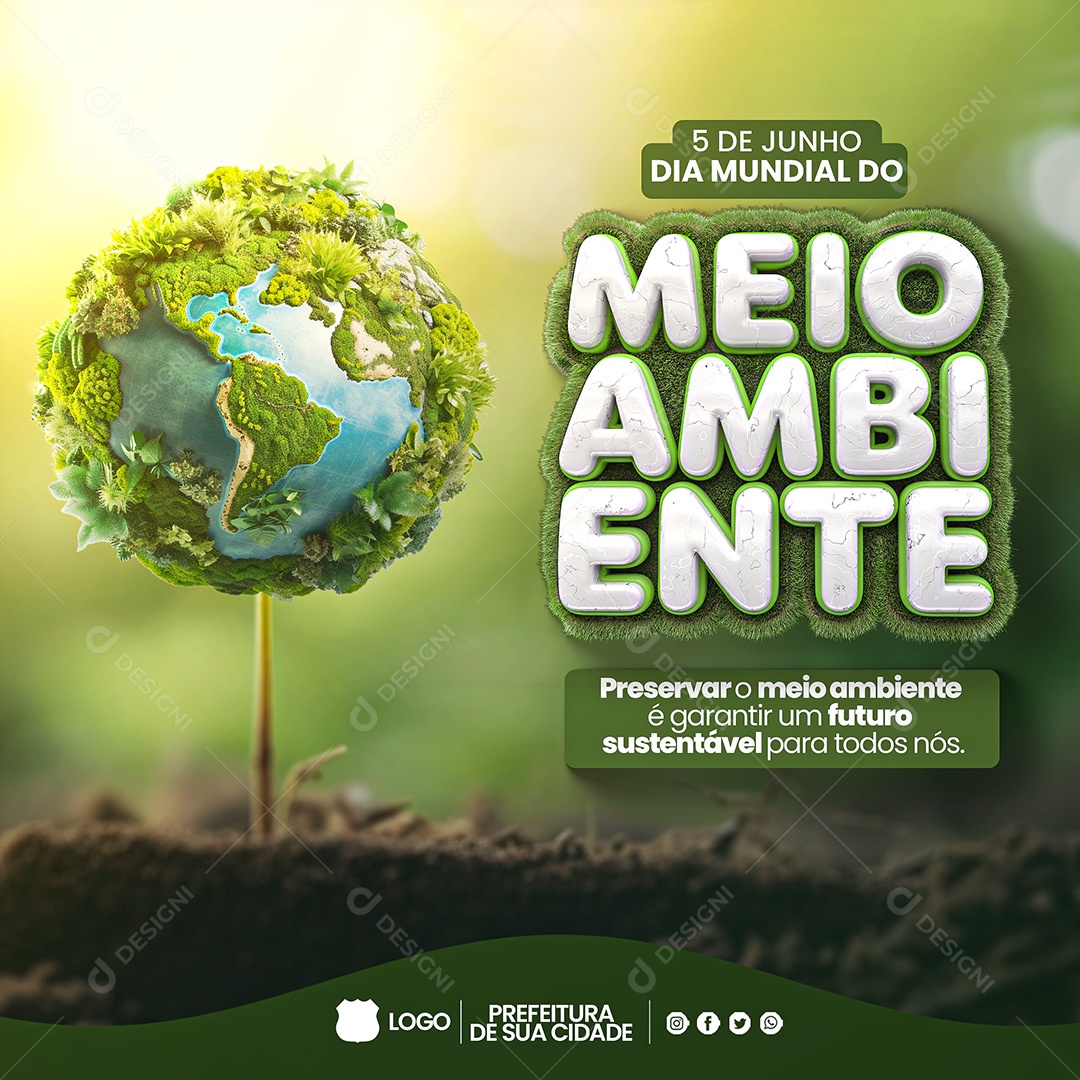 Dia Mundial do Meio Ambiente 5 de Junho Social Media PSD Editável