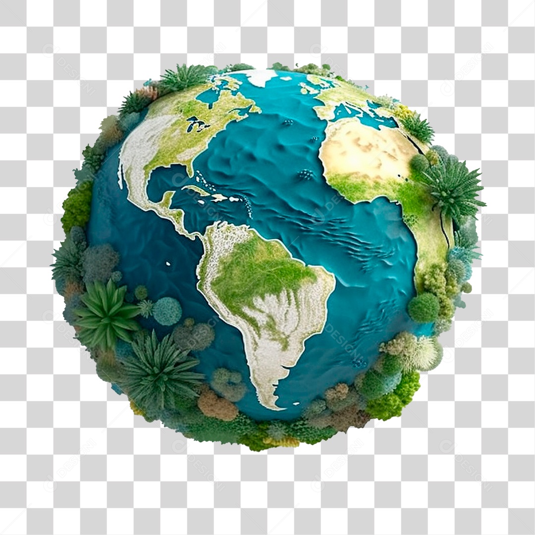 Elemento 3D Para Composição Mundo PNG Transparente