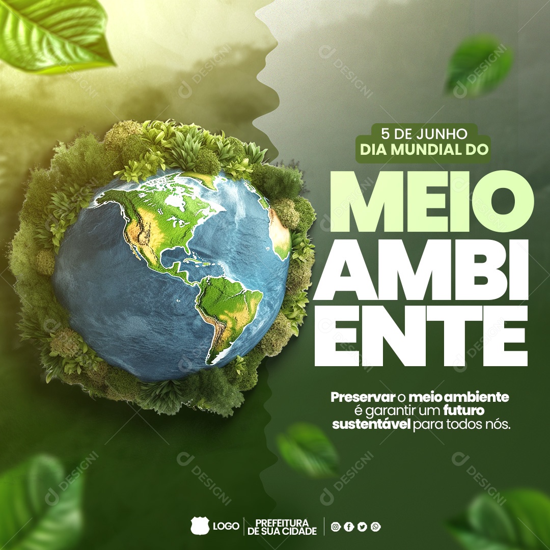 Dia Mundial do Meio Ambiente 5 de Junho Social Media PSD Editável