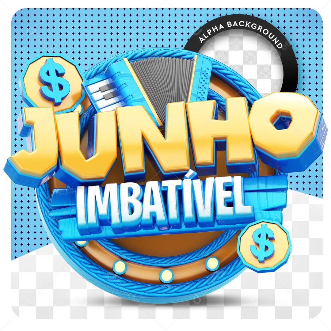 Selo 3D Para Composição Junho Imbatível PSD