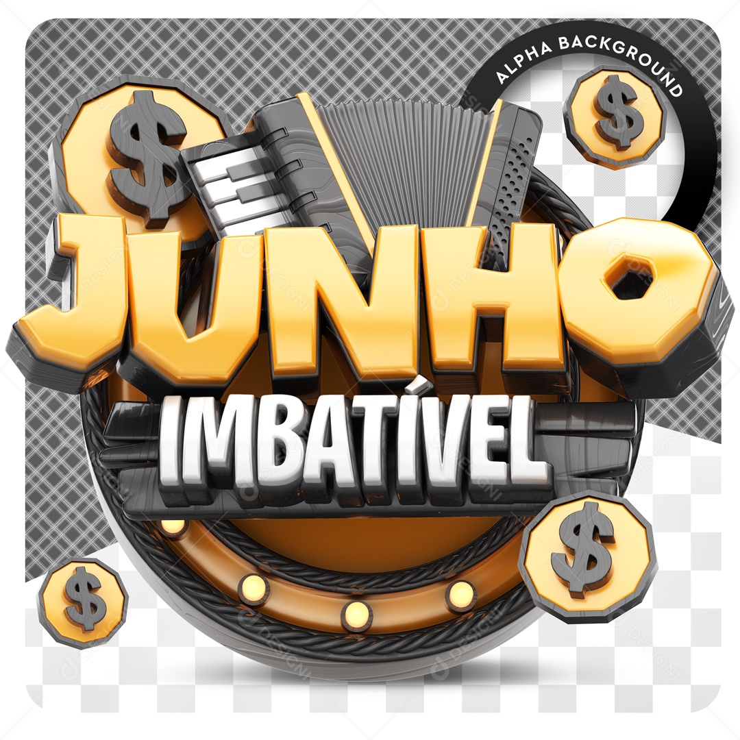 Selo 3D Para Composição Junho Imbatível PSD