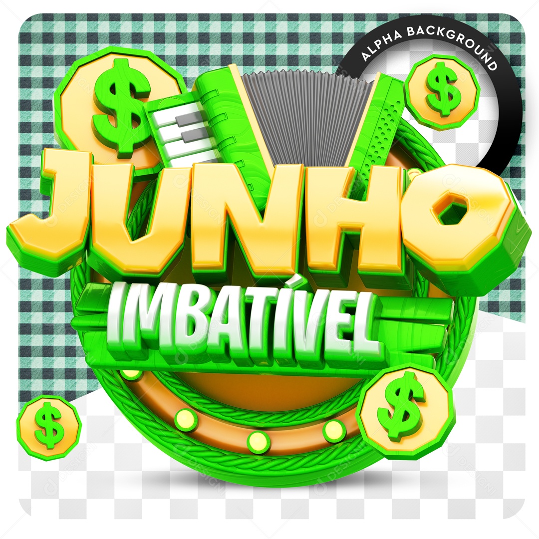 Selo 3D Para Composição Junho Imbatível PSD