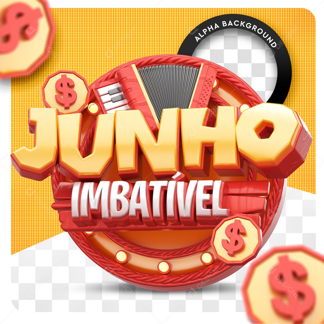 Selo 3D Para Composição Junho Imbatível PSD