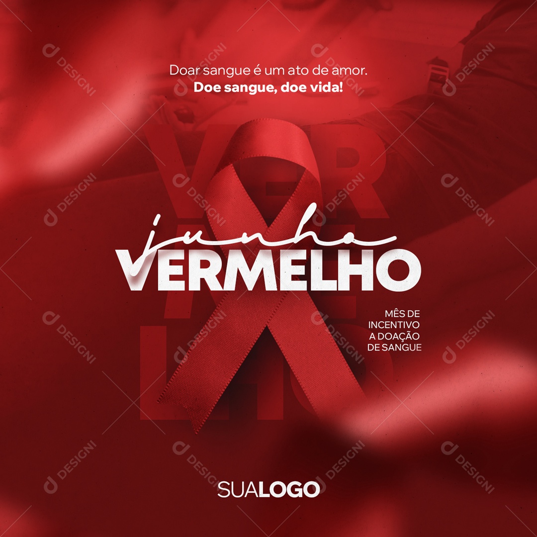 Social Media Doe Sangue Doe Vida Junho Vermelho PSD Editável