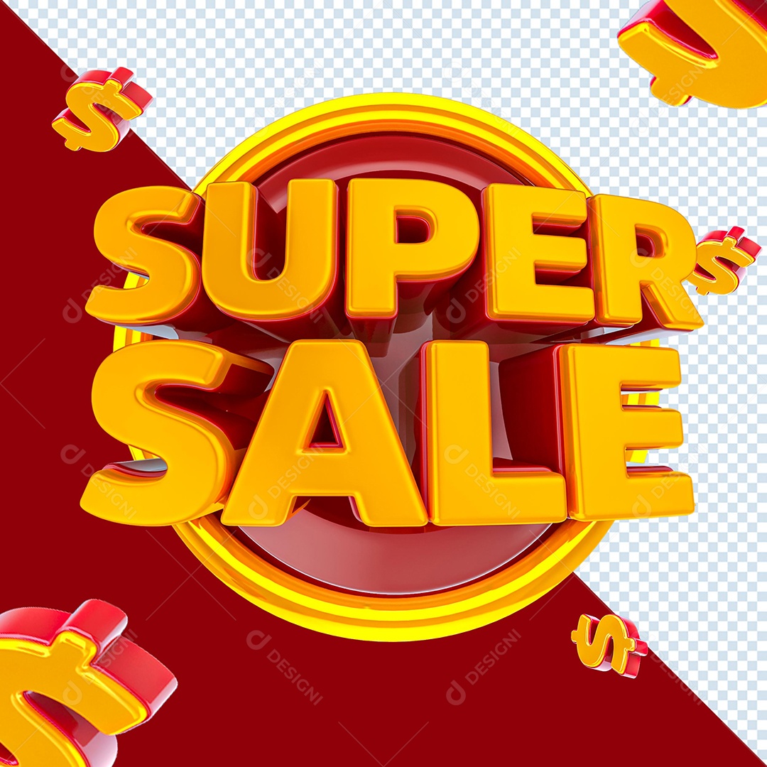 Selo 3D Para Composição Super Sale PSD