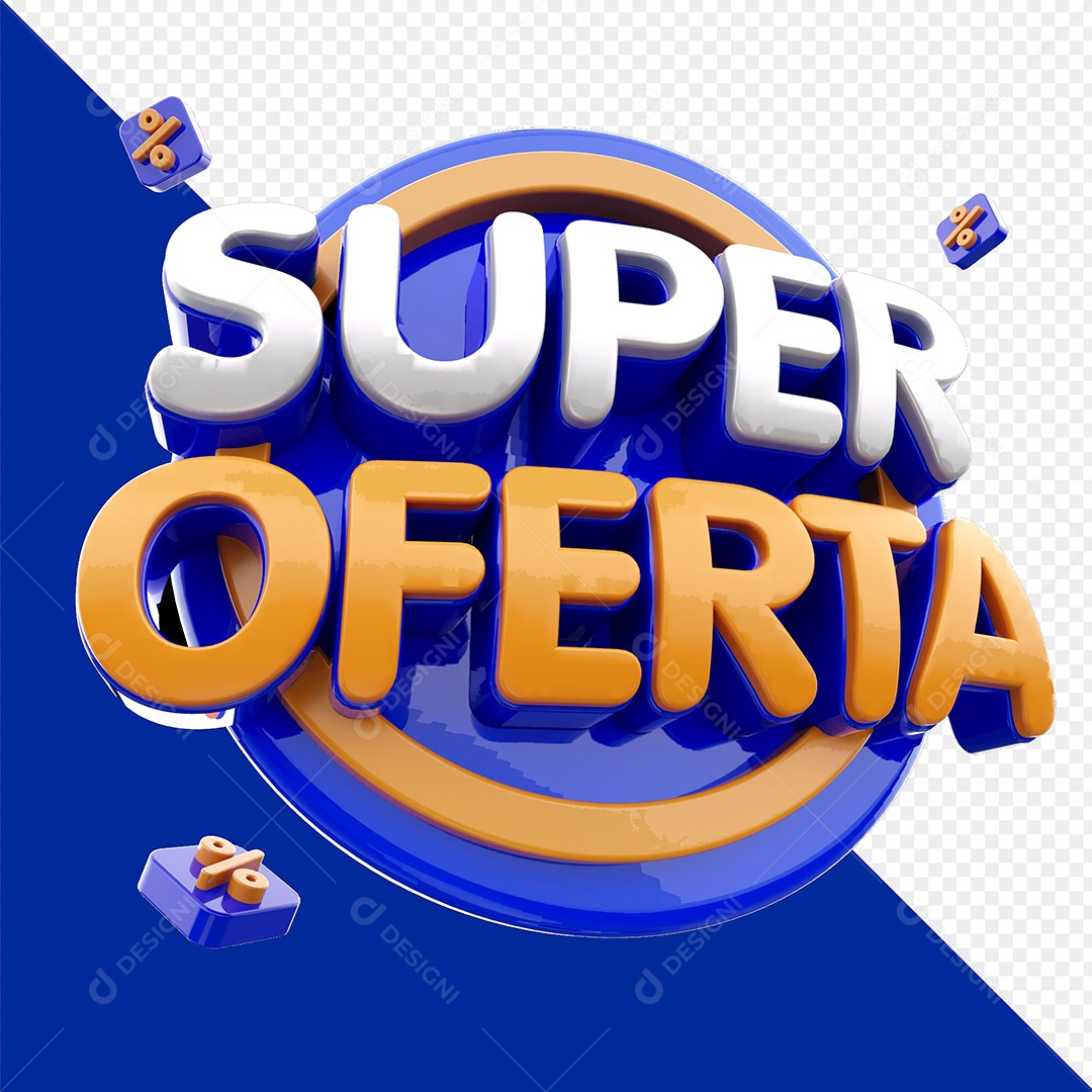 Selo 3D Para Composição Super Ofertas PSD