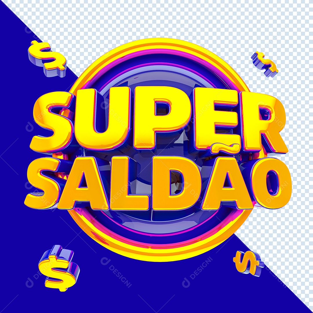 Selo 3D Para Composição Super Saldão PSD