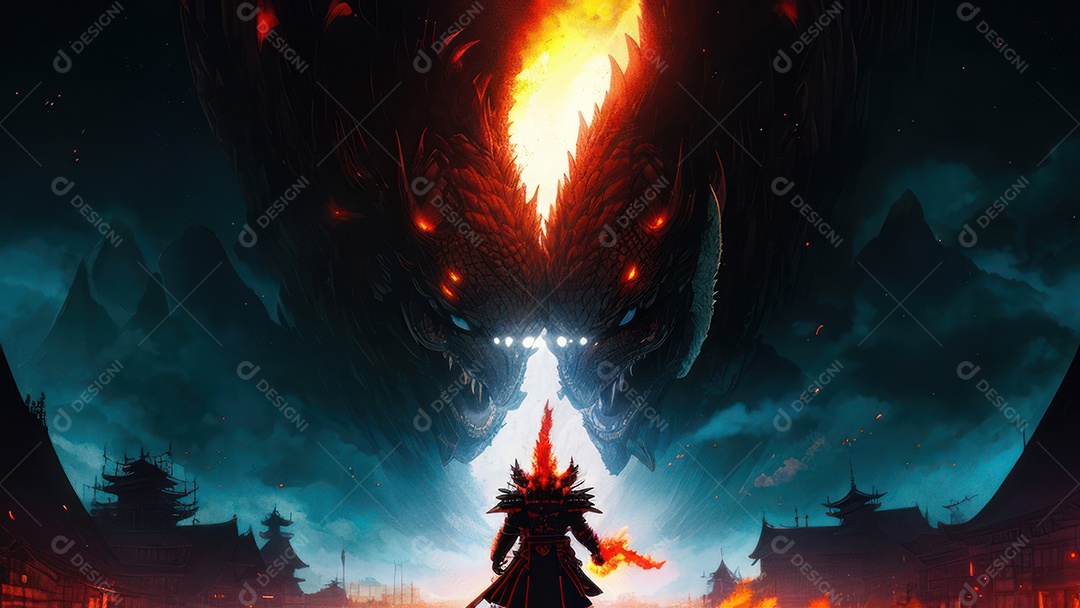 Imagem realista de dragão.