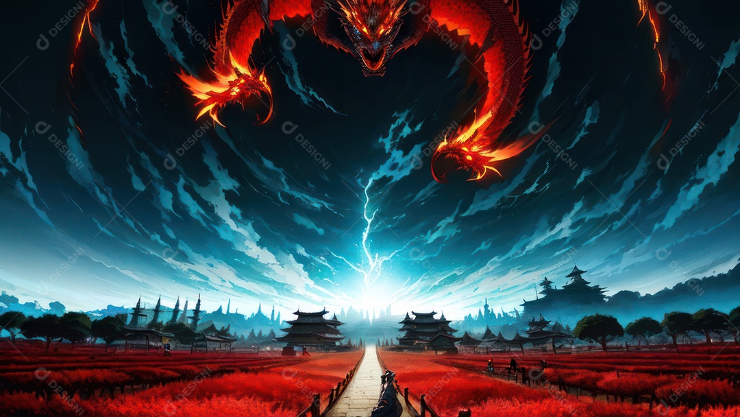 Imagem realista de dragão.