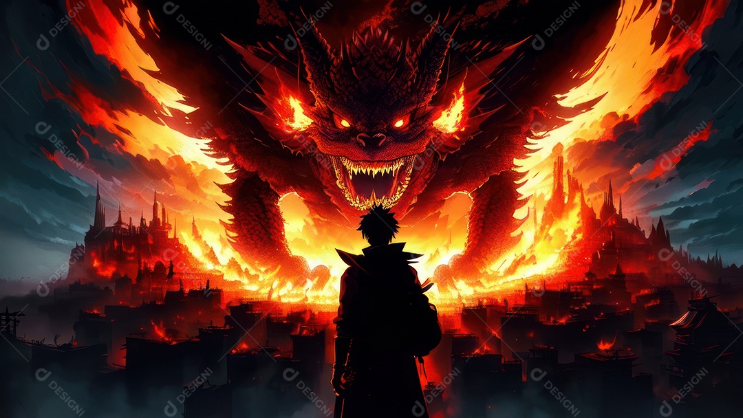 Imagem realista de dragão.