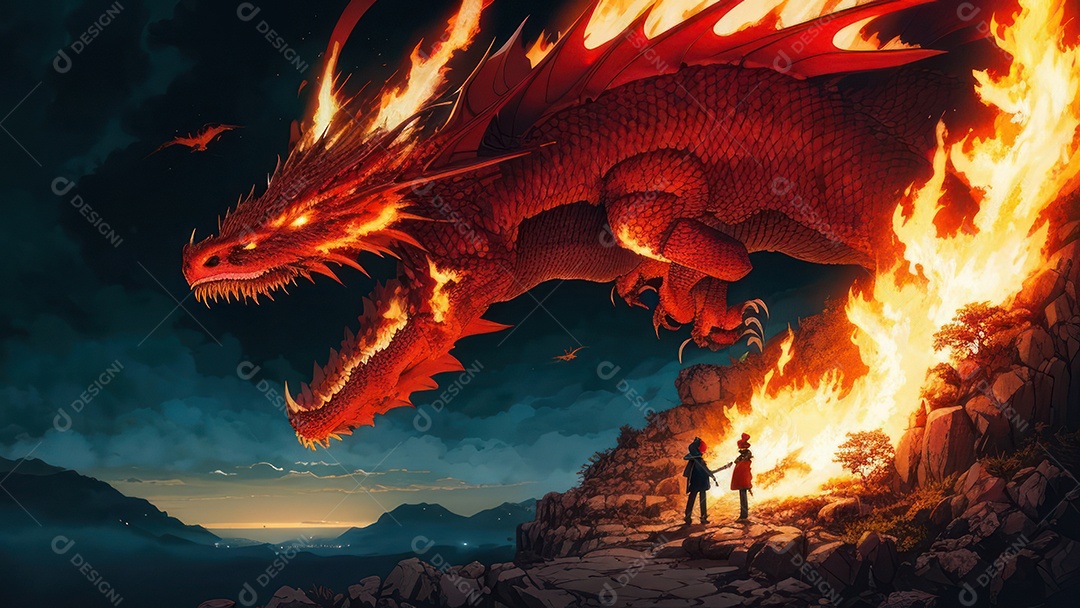 Imagem realista de dragão.