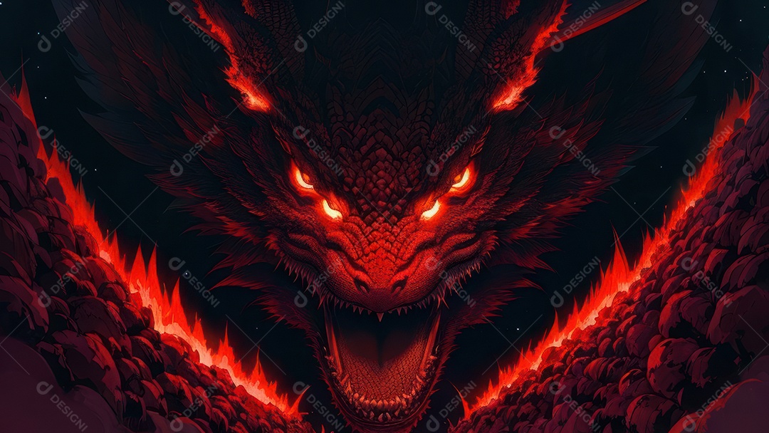 Imagem realista de dragão.