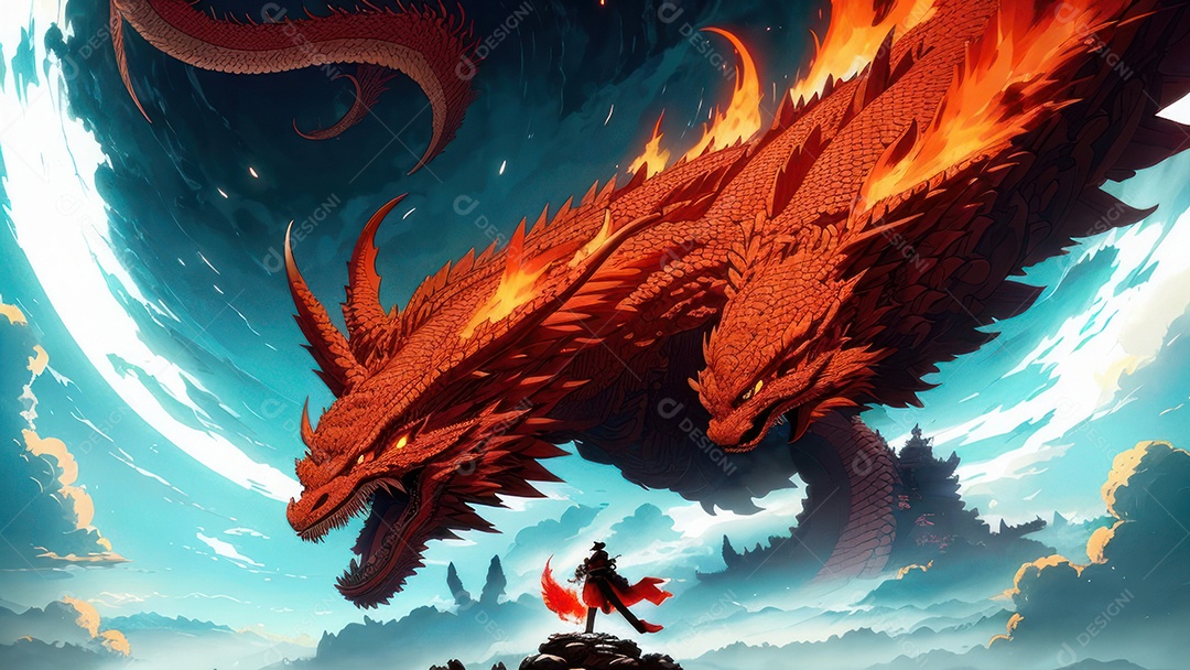 Imagem realista de dragão.