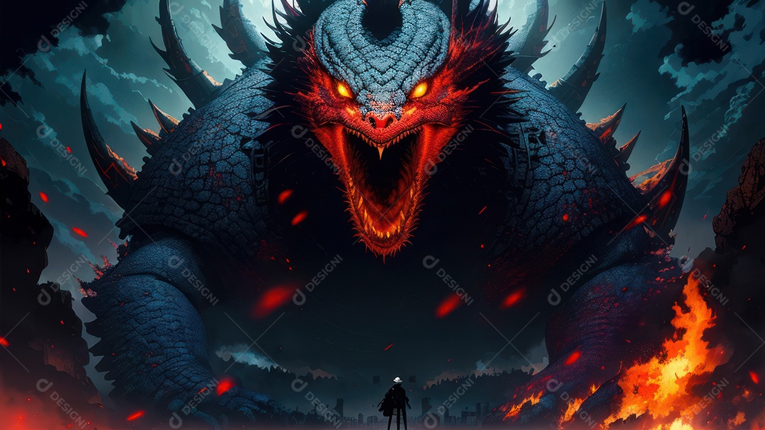 Imagem realista de dragão.