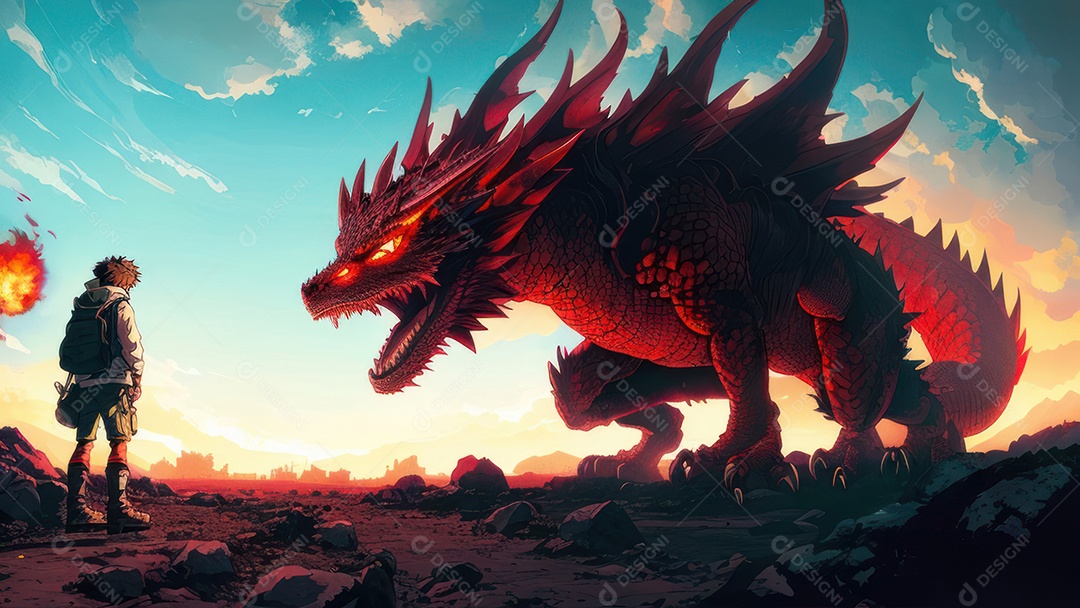 Imagem realista de dragão.