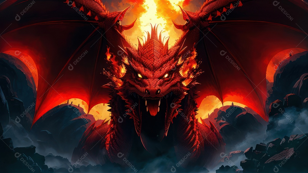 Imagem realista de dragão.