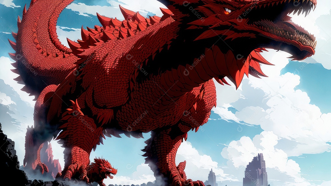 Imagem realista de dragão.