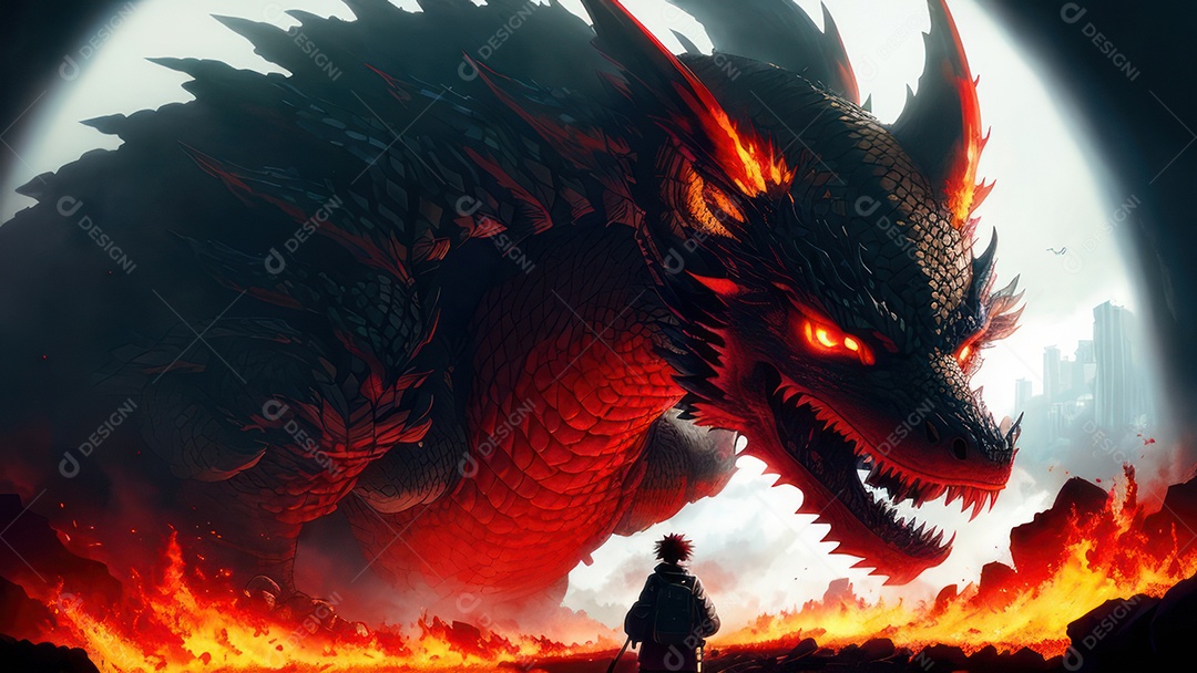 Imagem realista de dragão.