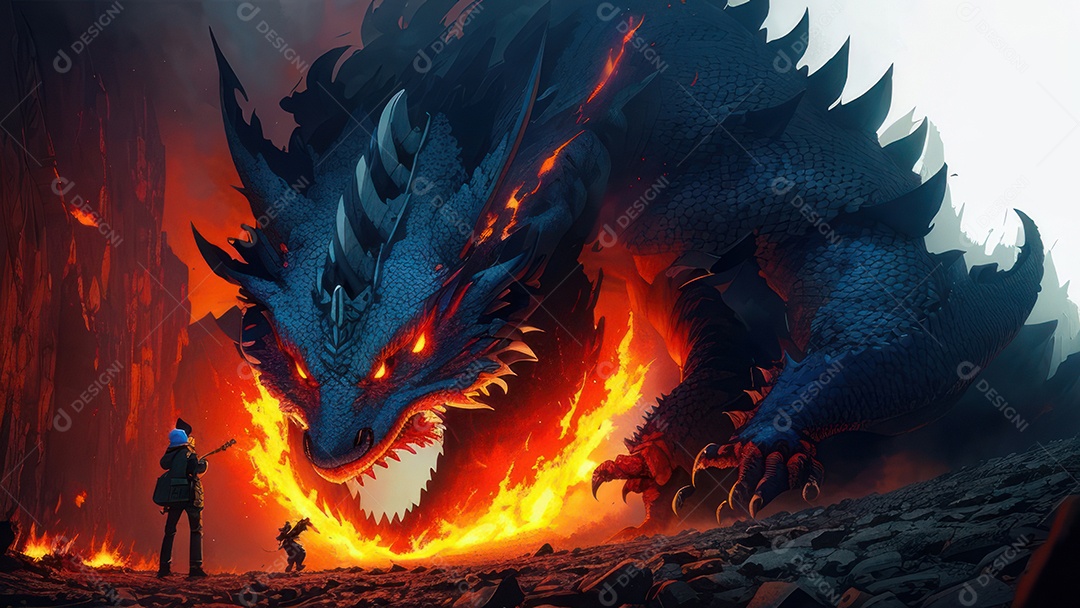 Imagem realista de dragão.