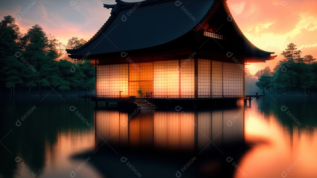 Imagem realista casa japonesa.