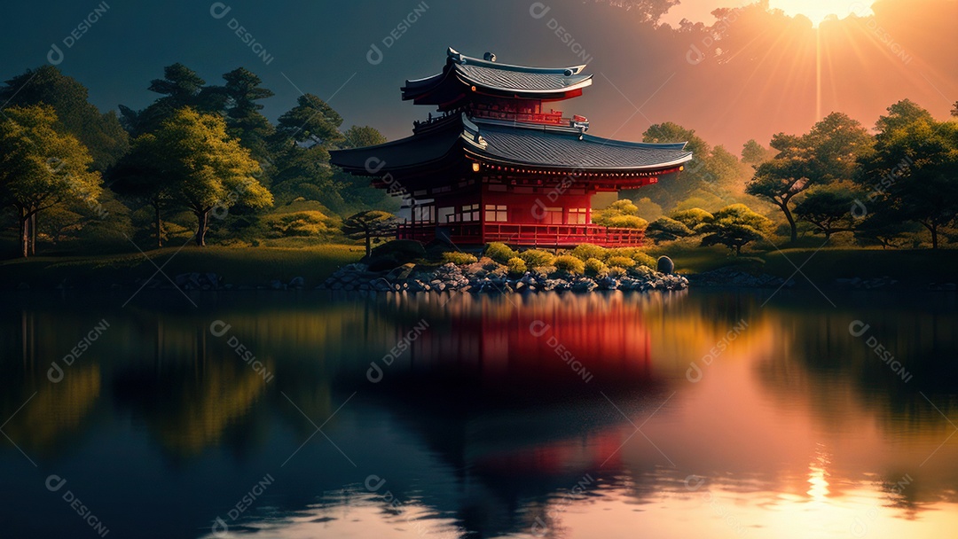 Imagem realista casa japonesa.