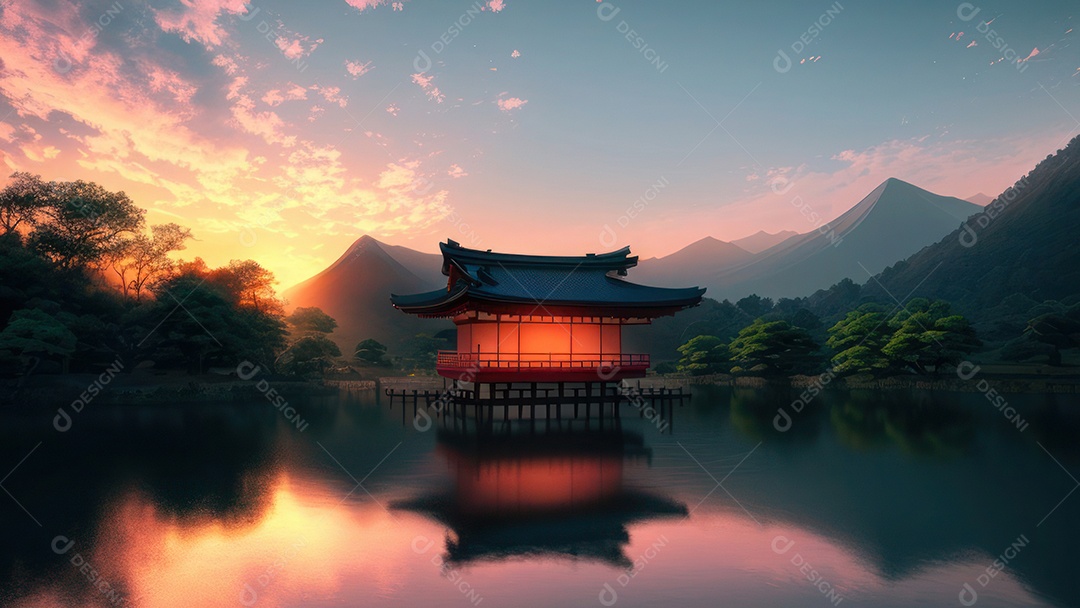 Imagem realista casa japonesa.