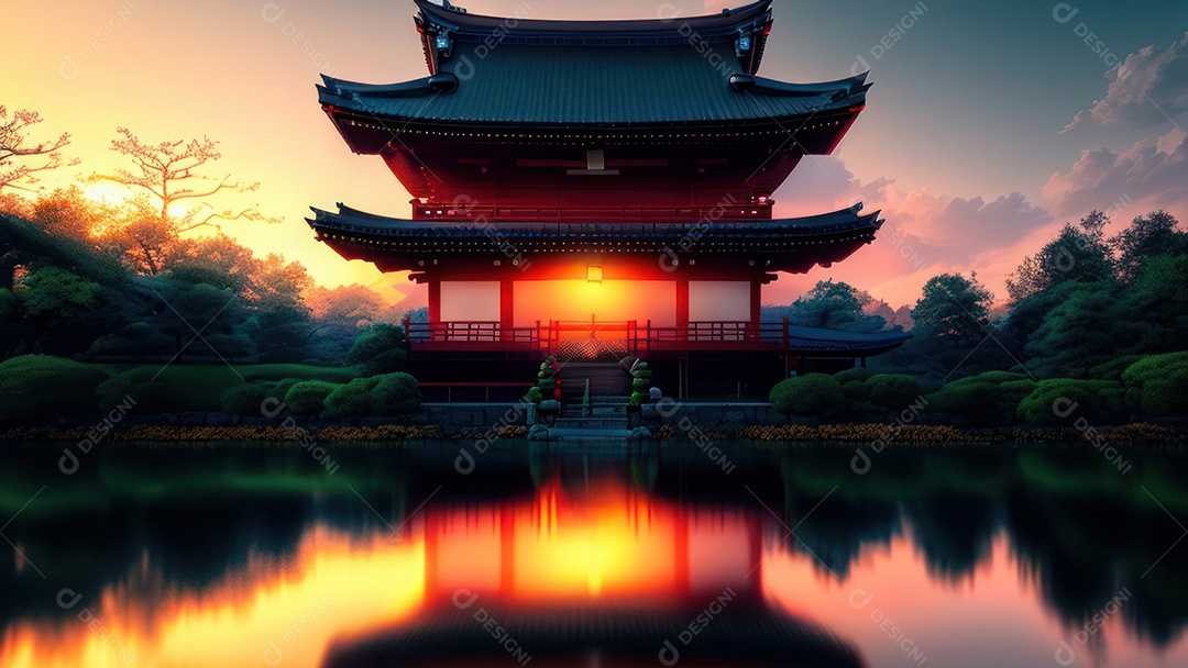 Imagem realista casa japonesa.