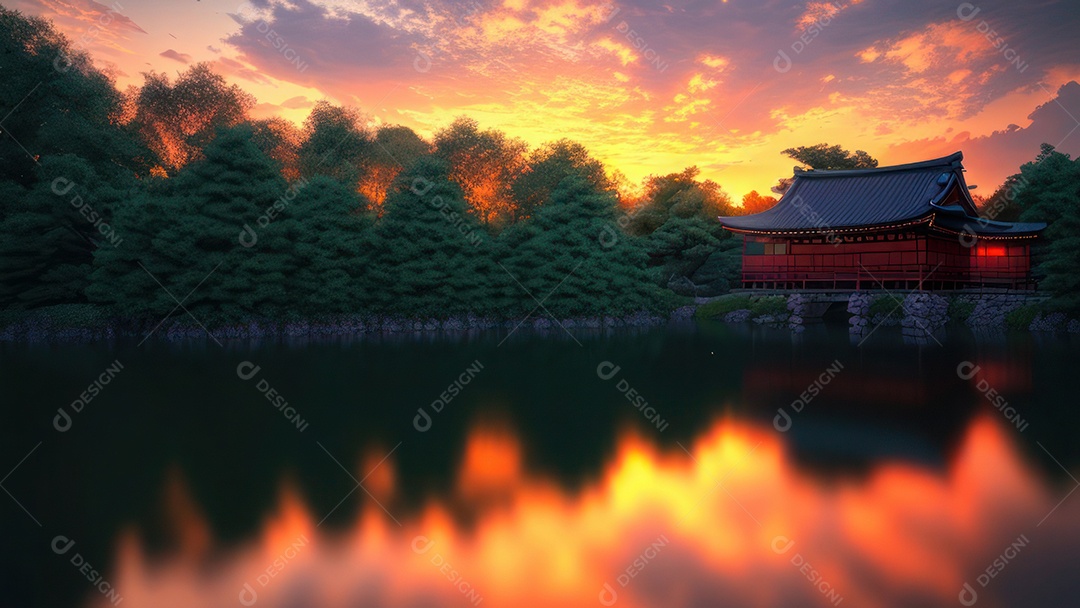 Imagem realista casa japonesa.